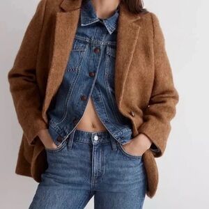 LIKE NEW MADEWELL ALPACA WOOD BLEND LARSEN TOFFEE BLAZER S